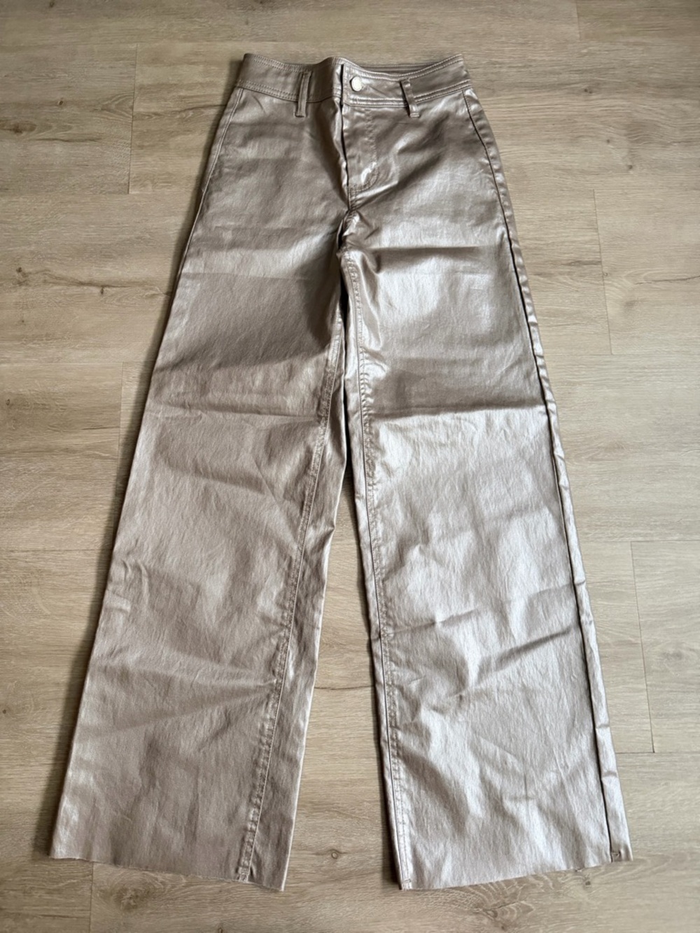 Oat New York High Rise Wide Leg Metallic Size 00/24 Pants